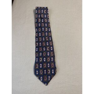 Zylos George Machado Mens Tie Necktie Multi Color Geometric 100% Italian‎ Silk